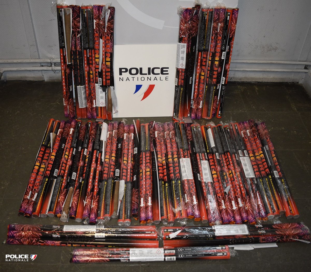 Saisie Police Nationale — chandelles romaines Tropic